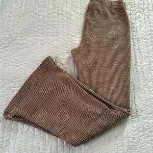 American Eagle Outfitters Ribbed Knit Pants in Tan Size Large